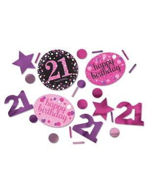 Image of 21st Birthday Pink and Black Bag of Confetti