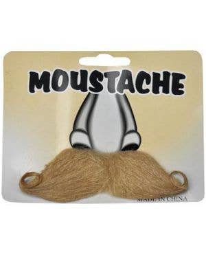 Curled Blonde Stick On Costume Moustache