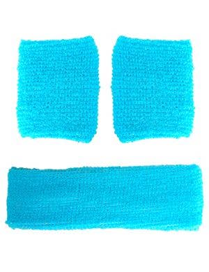 Image of Light Blue Wrist and Head Sweatbands Set