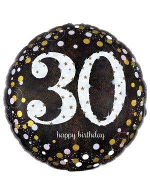 Image of 30th Birthday Black and Gold 45cm Party Balloon