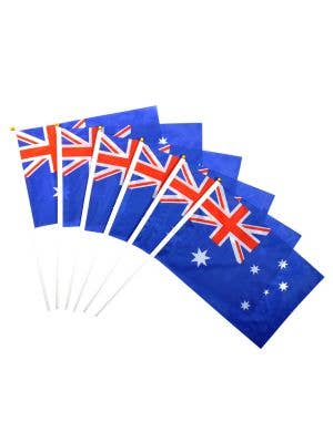 Image of Set of 6 30cm x 20cm Australian Flags on Sticks - Main Image