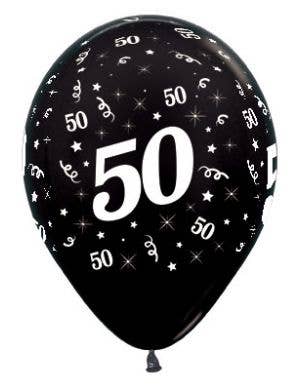 Image of 50th Birthday Metallic Black 25 Pack Party Balloons