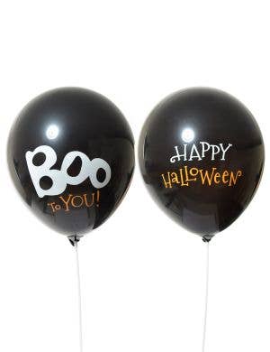Image of 8 Pack Black Happy Halloween and Boo Balloons
