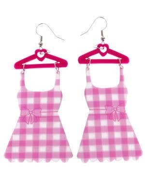 Image of B-Doll Pink Gingham Dress Costume Earrings