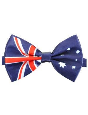 Image of Adjustable Navy Blue Satin Australian Flag Bow Tie