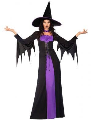 Womens Purple and Black Classic Witch Halloween Costume