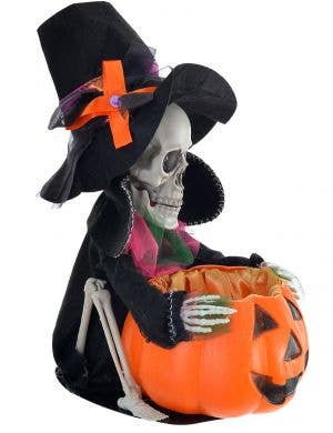 Animated Grim Reaper with Pumpkin Halloween Candy Bowl
