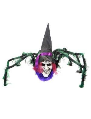 Image of Creepy Walking Witch Head Spider Halloween Decoration with Lights - Main Image