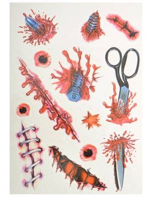 Image of Assorted Tools and Holes Temporary Halloween Tattoos