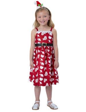 Australian Christmas Print Toddler Girls Red Printed Costume Dress
