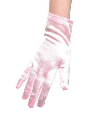 Women's Pale Pink Wrist Length Costume Gloves 
