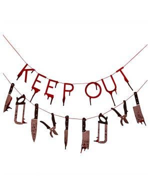 Image of Keep Out Blood Drip Banner Halloween Decoration - Main Image