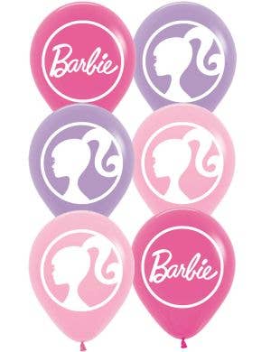 Image of Barbie Pink and Purple 6 Pack Party Balloons