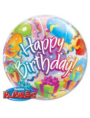 Image of Birthday Surprise Rainbow 55cm Clear Bubble Balloon
