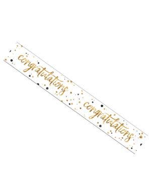 Image of Congratulations Black and Gold Party Banner