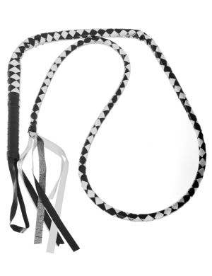 Image of Long Black and White Harlequin Whip Costume Weapon - Main Image