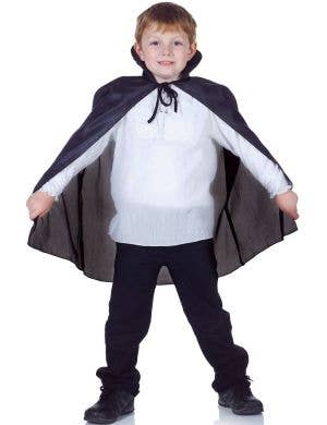 Image of Vampire Kids Black Taffeta Halloween Costume Cape