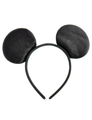 Image of Soft Black Velvet Mouse Ears Kids Costume Headband