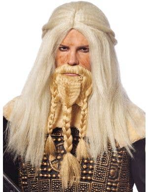 Blonde Viking Beard and Wig Set Front View