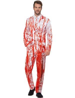 Image of Creepy Blood Drip Men's Stand Out Halloween Suit - Front View