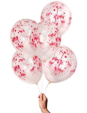 Image of Blood Splattered 5 Pack Latex Halloween Balloons - Main Image