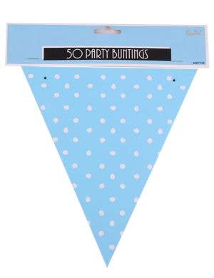 Image of Blue and White Polka Dot 50 Flag Bunting