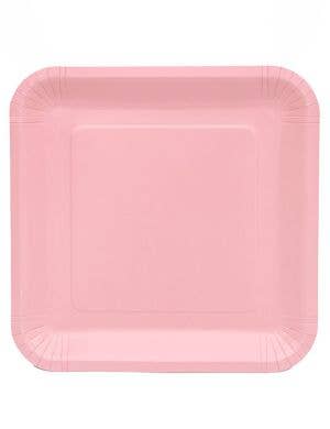 Image of Blush Pink 23cm 20 Pack Square Paper Plates