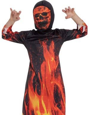 Scary Flame Print Demon Boys Halloween Costume