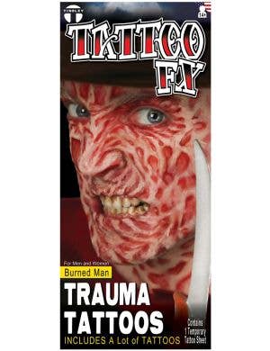 Image of Burned Man Freddy Krueger Inspired Special FX Face Tattoo