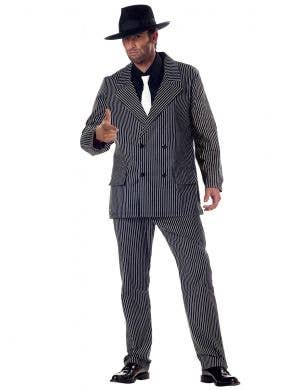 1920s Gangster Mens Black and White Costume - Main Image