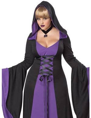 Hooded Purple Robe Plus Size Womens Halloween Costume