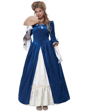 Deluxe Blue Colonial Era Martha Washington Women's Costume - Main Image