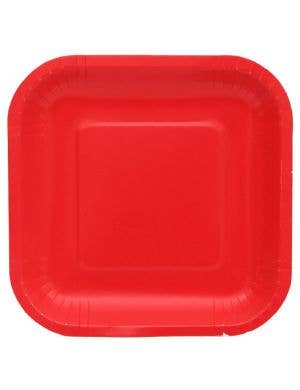 Image of Cherry Red 20 Pack 18cm Square Paper Plates