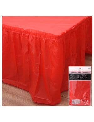 Image of Cherry Red 426cm Plastic Table Skirt