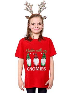 Image of Chillin With My Gnomies Kids Funny Christmas Shirt