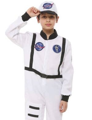 NASA Inspired White Astronaut Space Suit Boys Costume