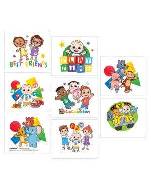 Image of Cocomelon 8 Pack Temporary Tattoos Party Favours