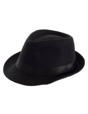 Image of Woven Black 1920’s Men’s Fedora Hat