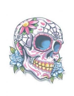 Day of the Dead Calaveras Sugar Skull Halloween Temporary Tattoo