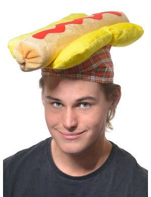 Funny Deluxe Plush Hot Dog Novelty Food Hat - Main Image