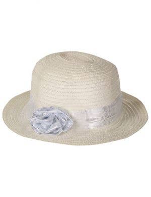 50ss Dress Up Cream Race Day Hat Costume Accessory - Main Image