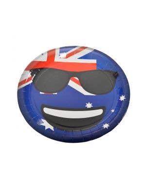 Cool Dude Emoticon Emoji Aussie Flag Australia Day Large Paper Plates