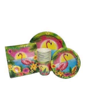 Hawaiian Themed Flamingo Party Bowls - 10 Pack