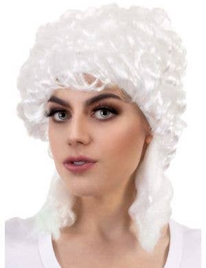 Womens Curly White Victorian Updo Costume Wig