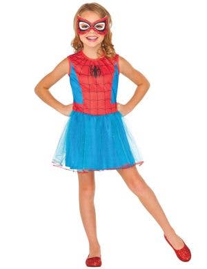 Image of Glittery Spider Girl Girl's Superhero Dress Up Costume - Main Image
