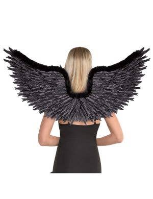 Image of Dark Angel Black Mock Feather Costume Wings