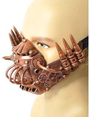 Deluxe Bronze Steampunk Half Face Costume Mask