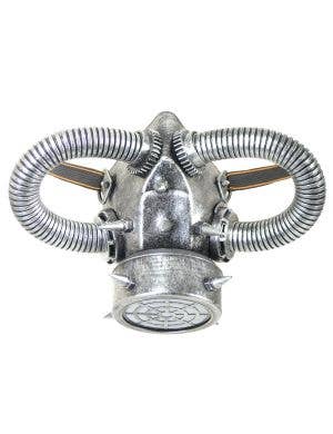 Image of Deluxe Silver Steampunk Gas Mask with Tubes - Main Image