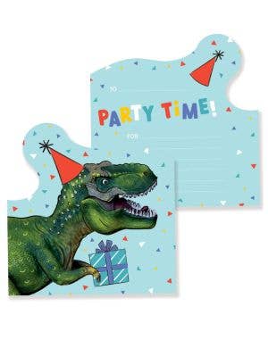 Image of T-Rex Dinosaur 8 Pack Paper Party Invites