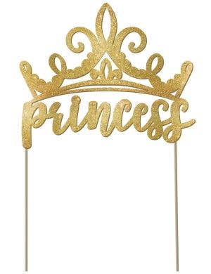 Image Of Disney Princesses Gold Glitter Tiara Cake Pick